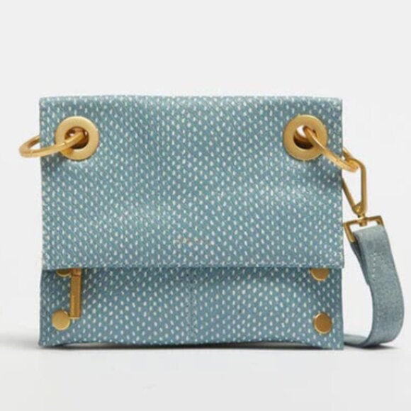 Hammitt Montana Reversible Small Crossbody Bag - Blue Snake Gold - SOLD OUT - Picture 1 of 4